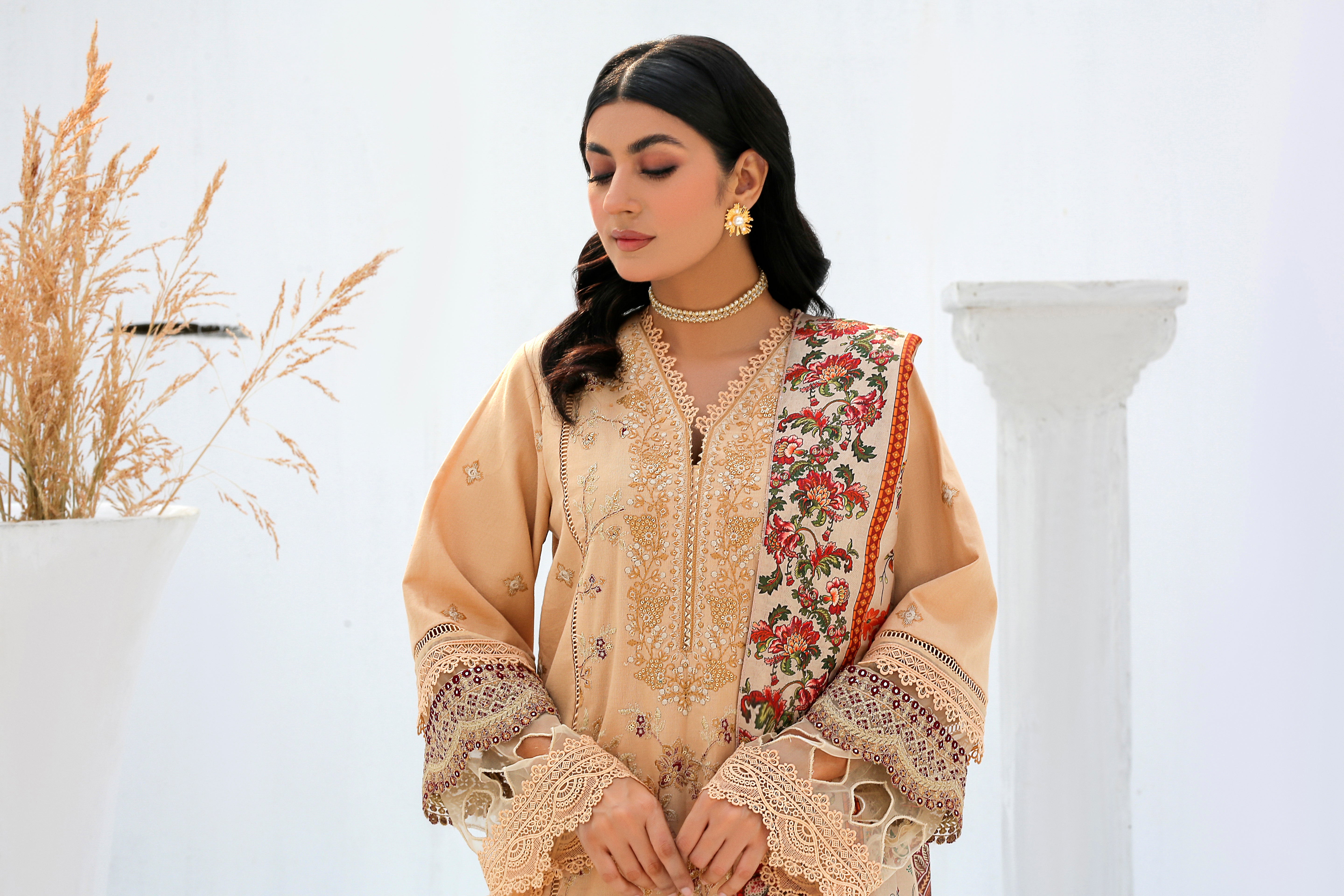 Iresine-Khaddar 3 Pc Festive Suit