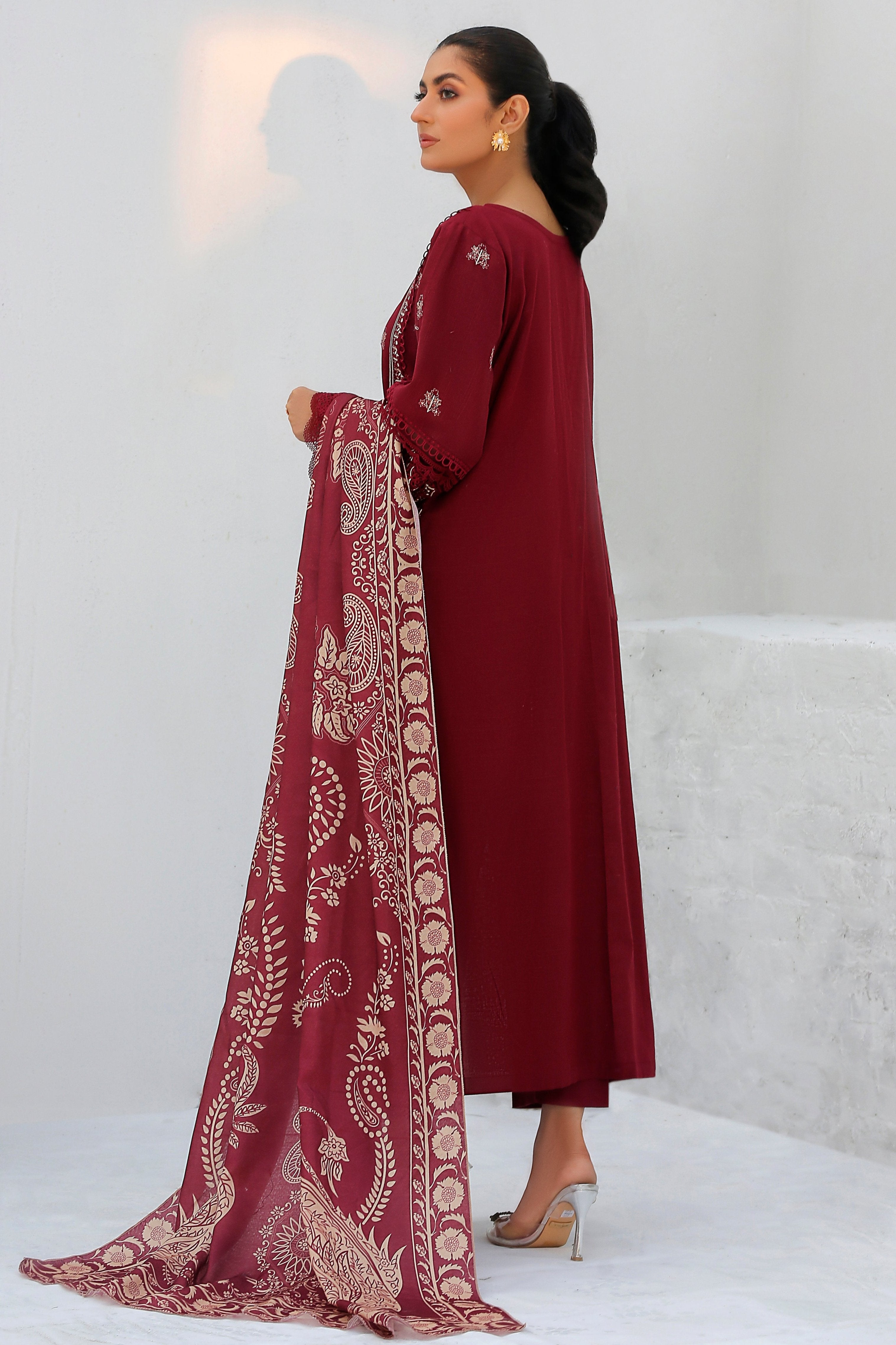 Elora-Khaddar 3 Pc Festive Suit